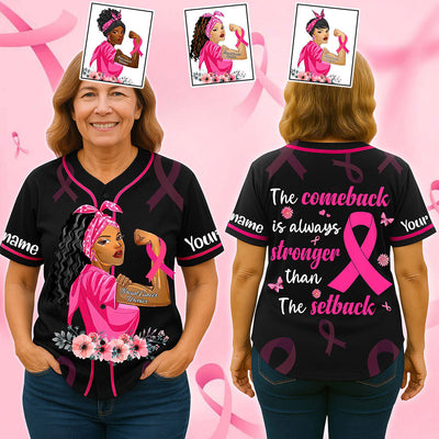 Personalized Name Breast Cancer Baseball Jersey UKHA5150901