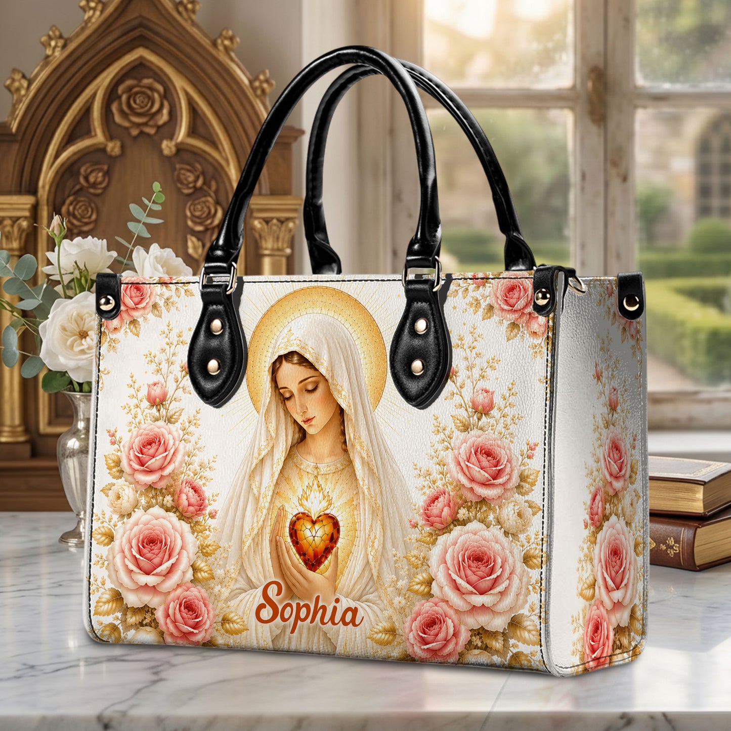 Virgin Mary And Rose Handbag And Wallet PMTD6240603