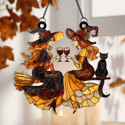 Best Friends Slay Witch Acrylic Window Hanging QFND5250701