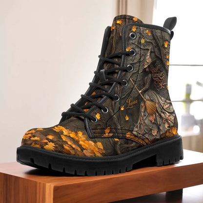 Personalized Beautiful Witchy Leather Boots Halloween QFTD5200803