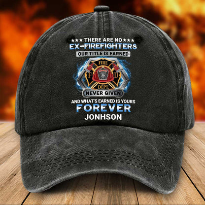 Personalized Firefighter Distressed Washed Cotton Printed Hat UKTZ5080801