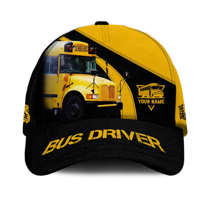 Custom Bus Driver Classic Cap School Bus 3D Print Cap Black & Yellow School Bus Classic Cap UKTD6270701