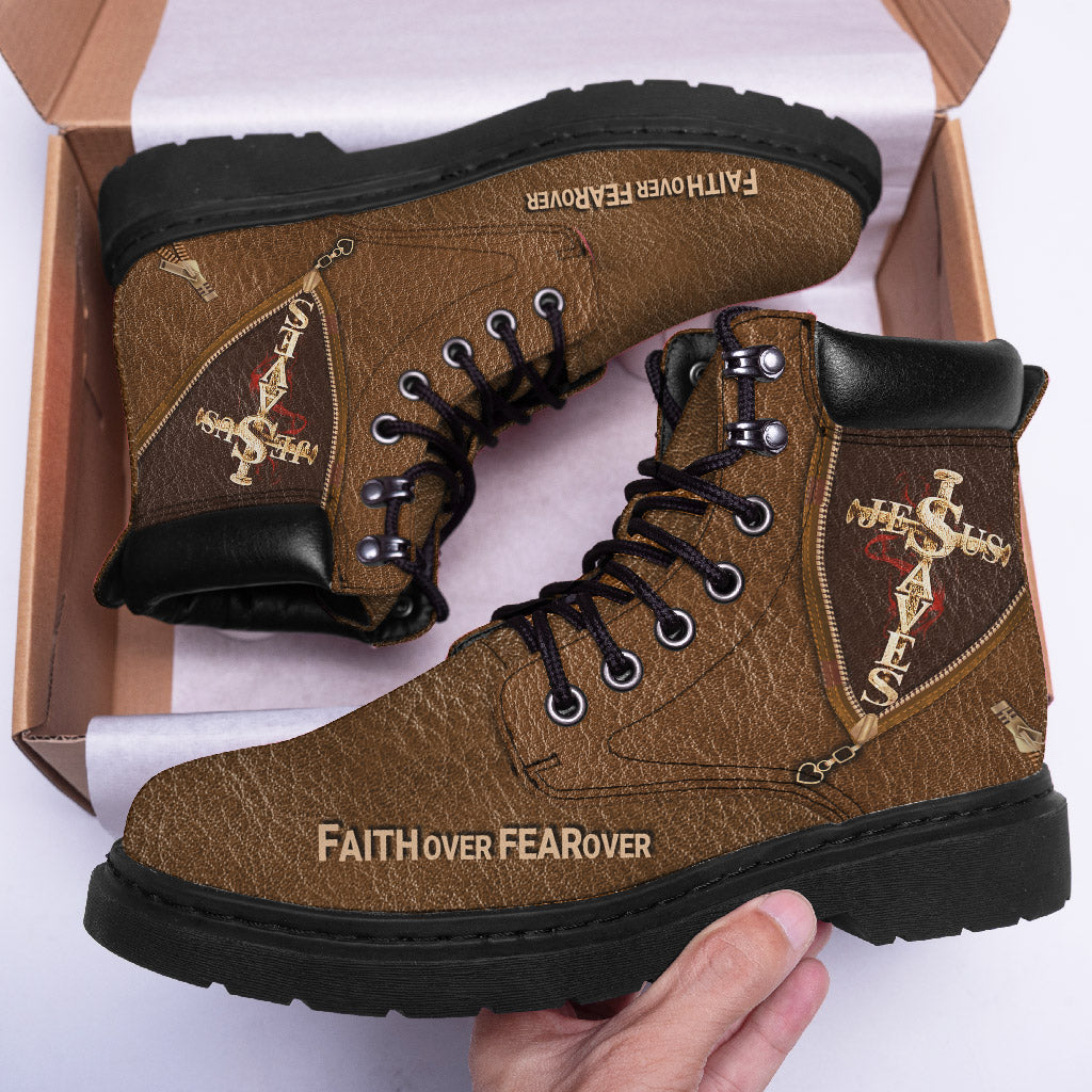 Jesus Faith Over Fear Boots QFUU3120609