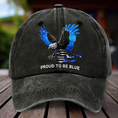 Personalized Police Distressed Washed Cotton Printed Hat UKHH5020402