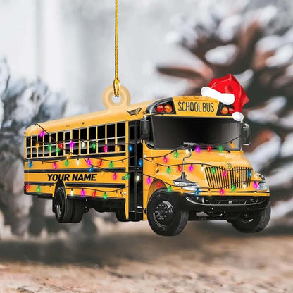 Personalized School Bus Christmas Acrylic Ornament NPHM6080903