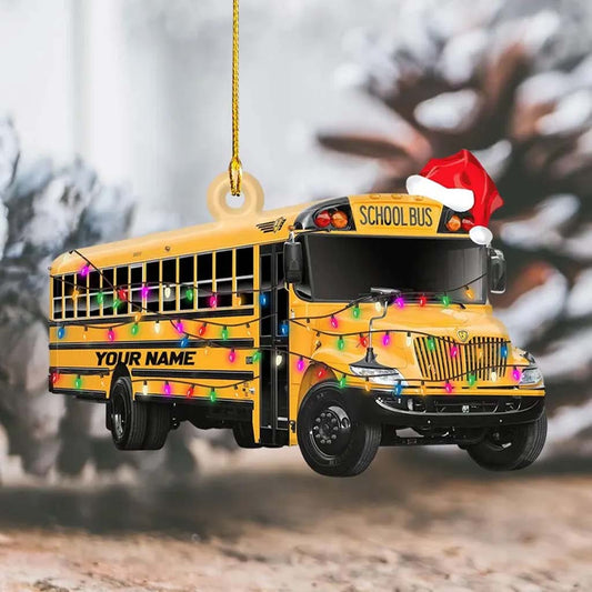 Personalized School Bus Christmas Acrylic Ornament NPHM6080903