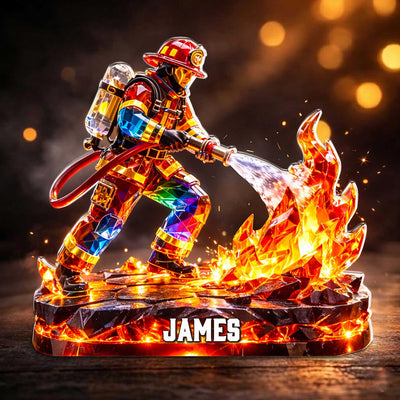 Personalized Firefighter Acrylic Block UKHA6020301