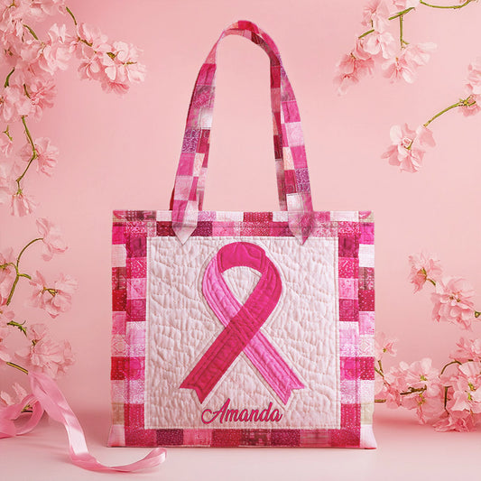 Personalized Breast Cancer Quilted Tote Bag QFNT5220801