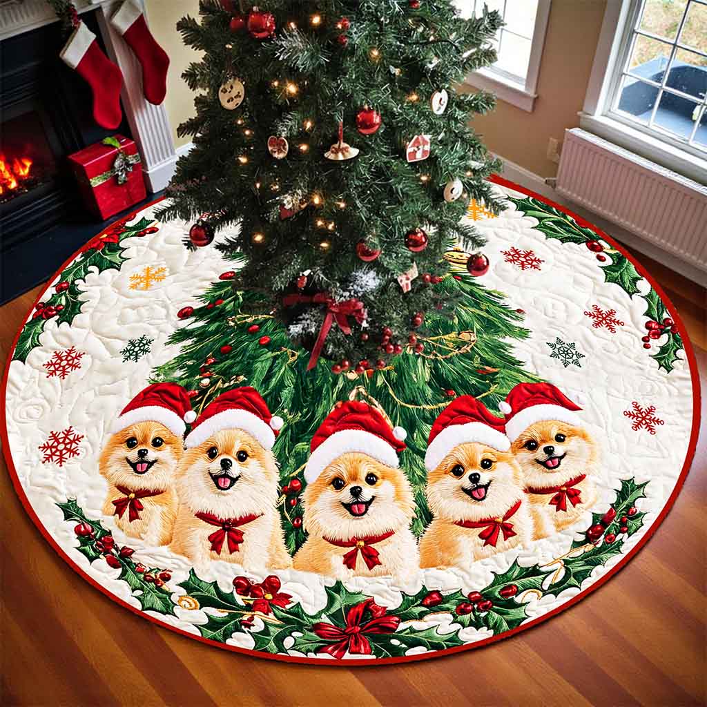 Pomeranian Christmas Tree Skirt UKND5291002