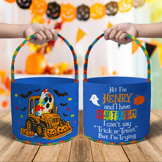 Personalized Autism Halloween Trick Or Treat Bag, Autism Awareness Halloween Gift UKNT5190803