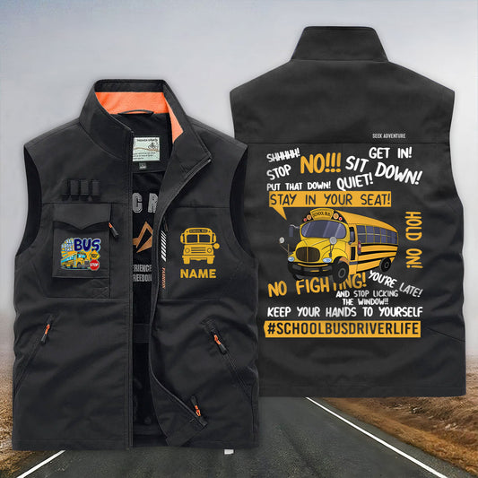 Custom School Bus Driver Multi-Pocket Vest UKND6190302
