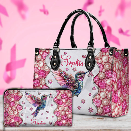 Custom Breast Cancer Awareness Leather PU Handbag UKNT5080901