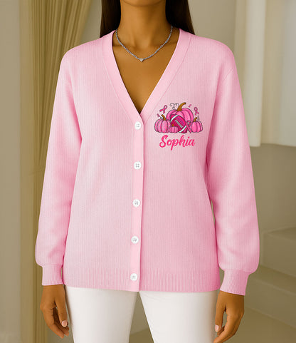 Custom Breast Cancer Knitted Cardigan UKTO5081003