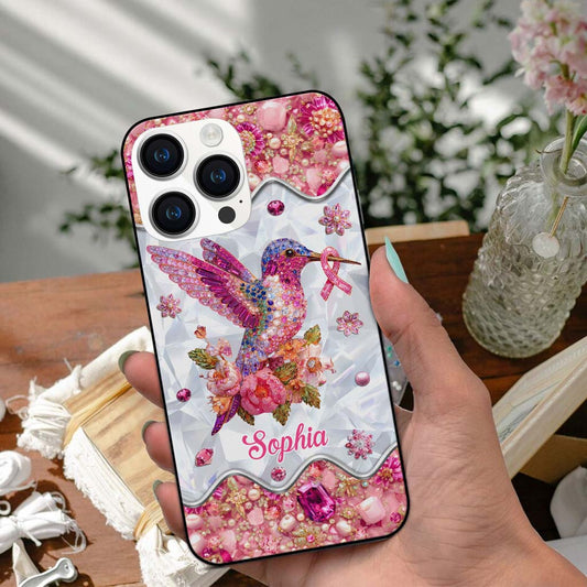 Personalized Hummingbird Breast Cancer Phone Case QFTD5050905