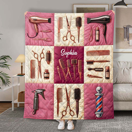 Custom Hair Stylist Quilt Blanket THTD6190102