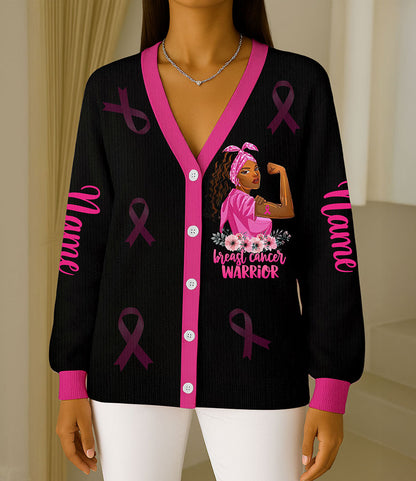 Custom Breast Cancer Knitted Cardigan UKTO5101002