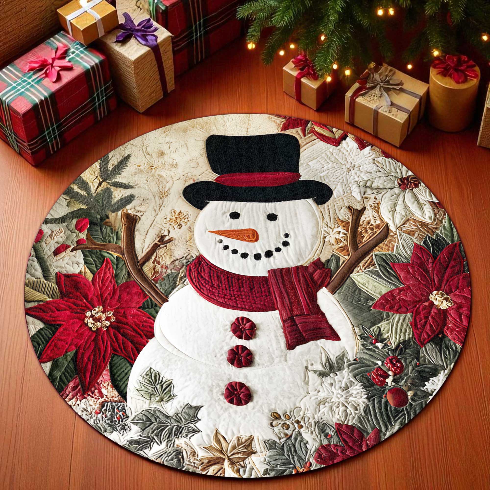 Snowman Christmas Round 3D Printed Rug UKPY5011001 – Custom Gifts Design