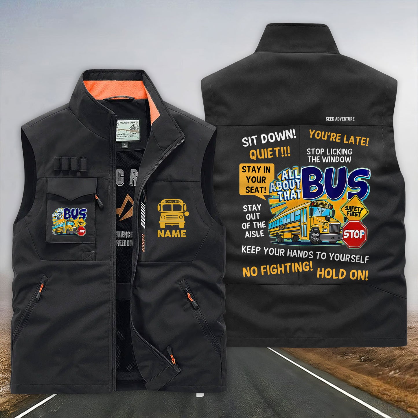 Custom School Bus Driver Multi-Pocket Vest UKTD6200301