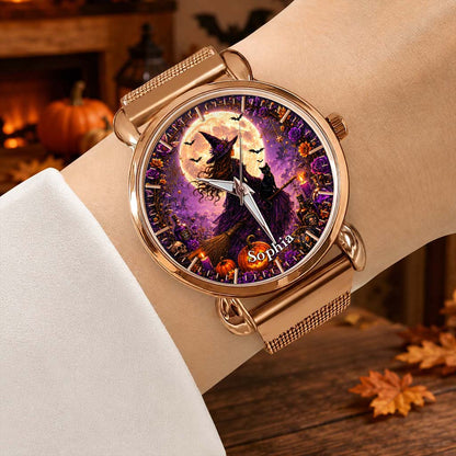 Custom Witch Black Cat Halloween  Watch For Woman UKHM6150801
