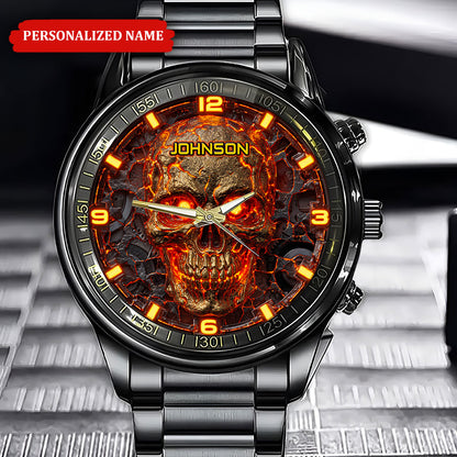 Personalized Fire Skull Watch QFHA5270802