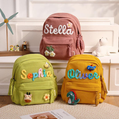 Personalized Kids Corduroy Backpack, Children's School Bag UKTD6260601