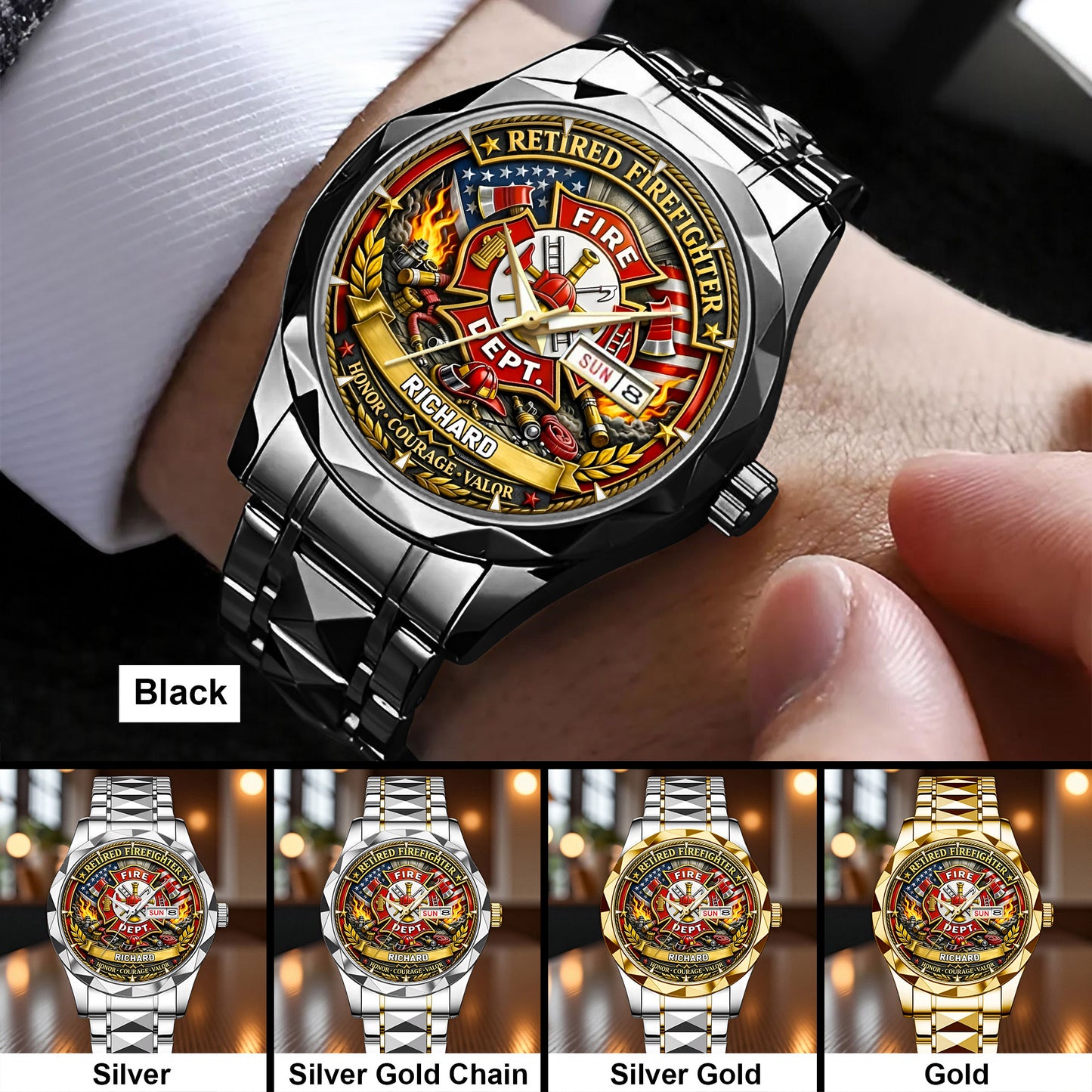 Custom Firefighter Wrist Watch For Men THNT6310304