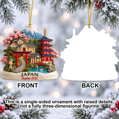 Custom Japan 3D Acrylic Ornament UKND6150909