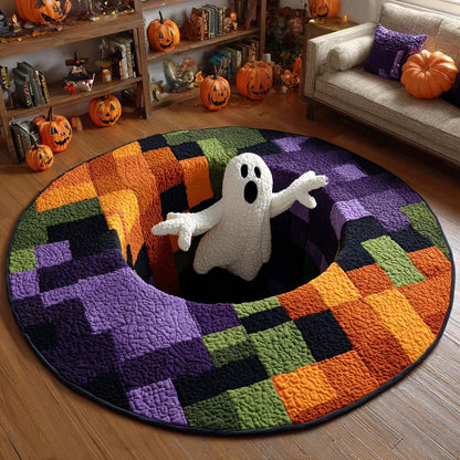 Halloween Optical Illusion Rug, Cute Ghost 3D Effect Rug QFTD5120903
