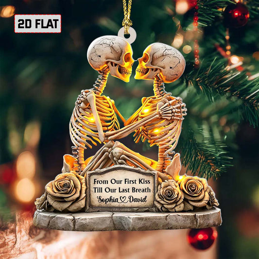 Personalized From Our First Kiss Till Our Last Breath Couples Acrylic Ornament UKHM5141006