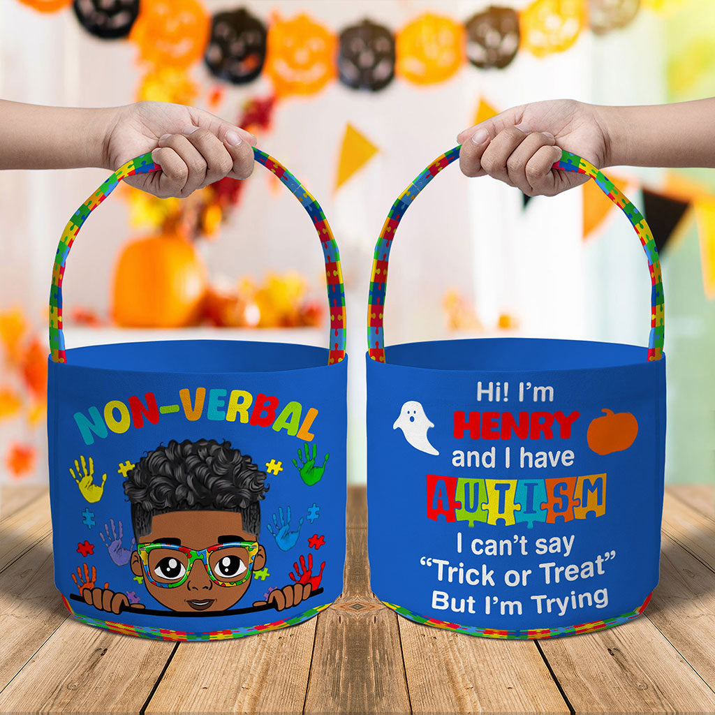 Personalized Autism Halloween Trick Or Treat Bag, Autism Awareness Halloween Gift NPNT4290803