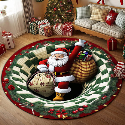Santa Claus Christmas 3D Printed Rug UKNT5170902