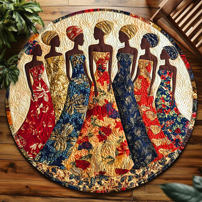 African Black Women Round Mat, Black Woman Rug UKNT5231006