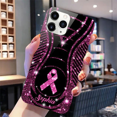 Custom Name Cancer Ribbon Breast Cancer Awareness Phone Case UKHA4260303