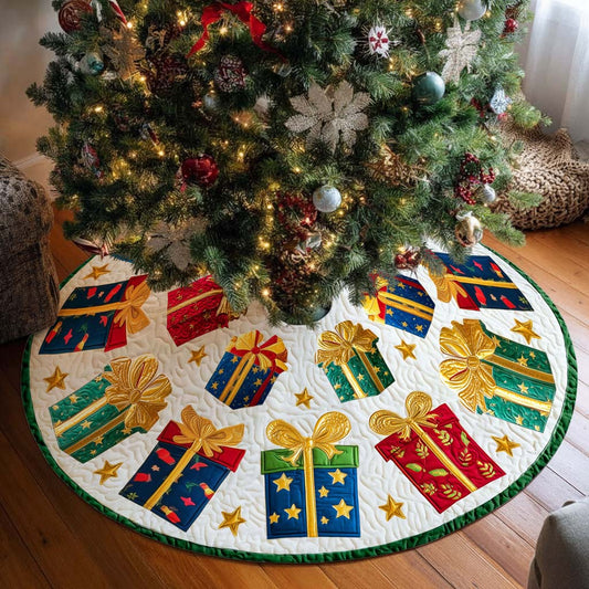 Christmas Tree Skirt with Colorful Gift Box QFHM5281003