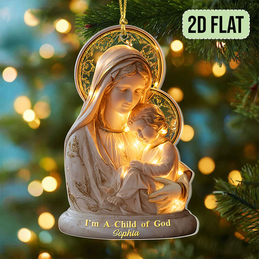 Custom 2D Flat Virgin Mary And Baby Jesus Acrylic Ornament UKTO5141004