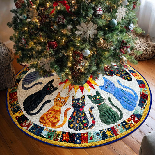 Colorful Cat Christmas Tree Skirt QFHH5311002