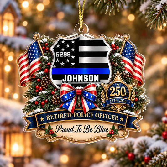 Personalized Police 250 Years Of Freedom America Ornament UKUU6150909
