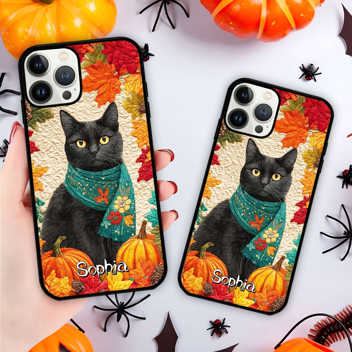 Custom Black Cat Halloween Phone Case UKHH5110901