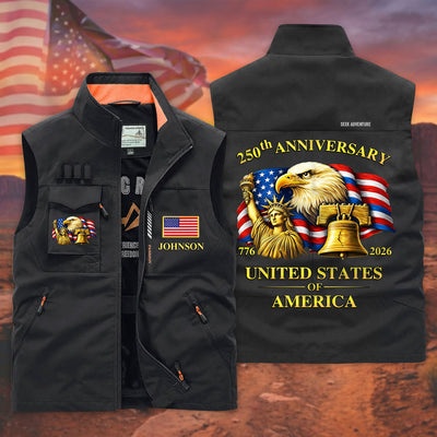 (CHECK SIZE CHART) Personalized United State 250th Anniversary Pocket Vest UKND6200401
