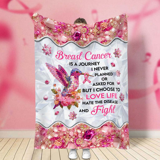 Personalized Hummingbird Breast Cancer Blanket QFTD5080902