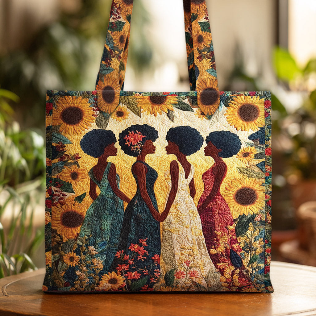 Personalized Black Women Quilted Tote Bag QFNT5250804