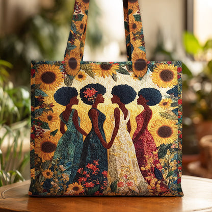 Personalized Black Women Quilted Tote Bag QFNT5250804