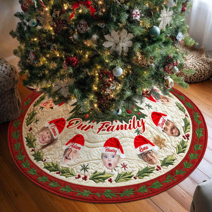 Funny Face Cutout Family - Personalized Family Tree Skirt QFHH5081003