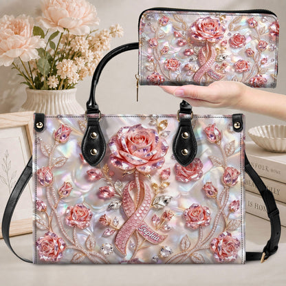 Personalized Breast Cancer Leather Handbag & Wallet NPTD6040802