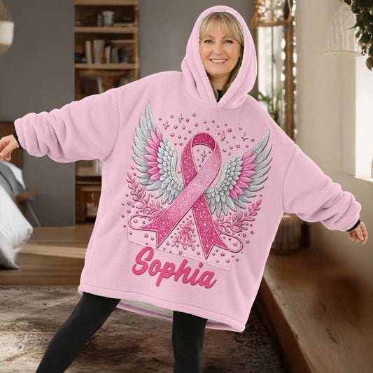 Personalized Breast Cancer Blanket Hoodie QFHM5101004
