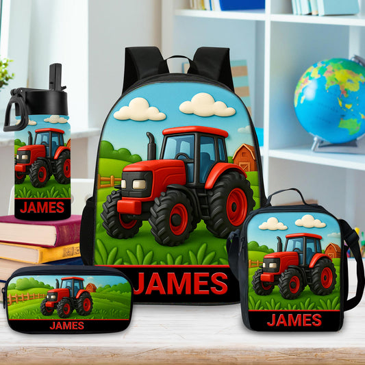 Personalized Red Tractor Back To School Backpack UKHA5050801