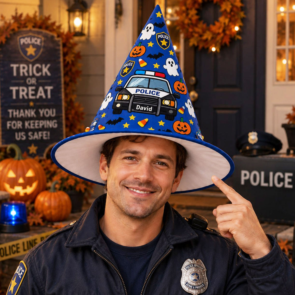 Personalized Police Witch Hat UKND6040910