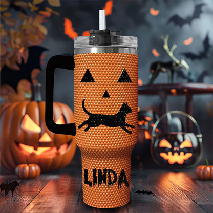Custom Black Cat Halloween Spooky Rhinestone 40 Oz Tumbler UKTO5100901