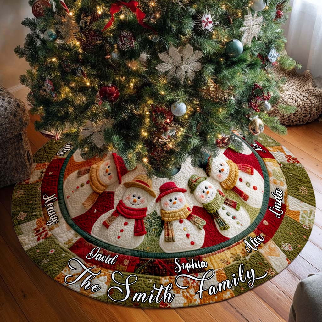 Personalized Snowman Family Christmas Tree Skirts QFHM5081005