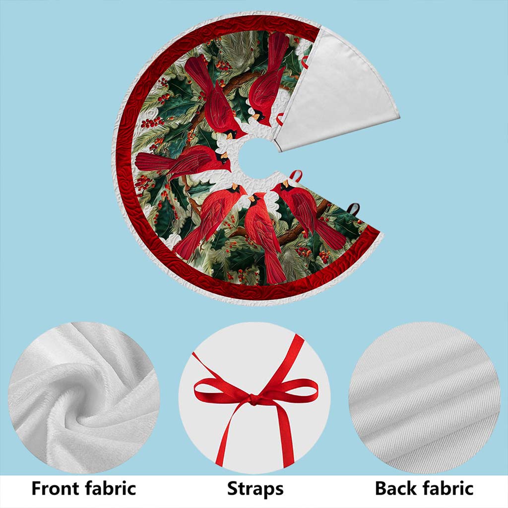 Red Cardinal Birds Christmas Tree Skirt QFND5251001